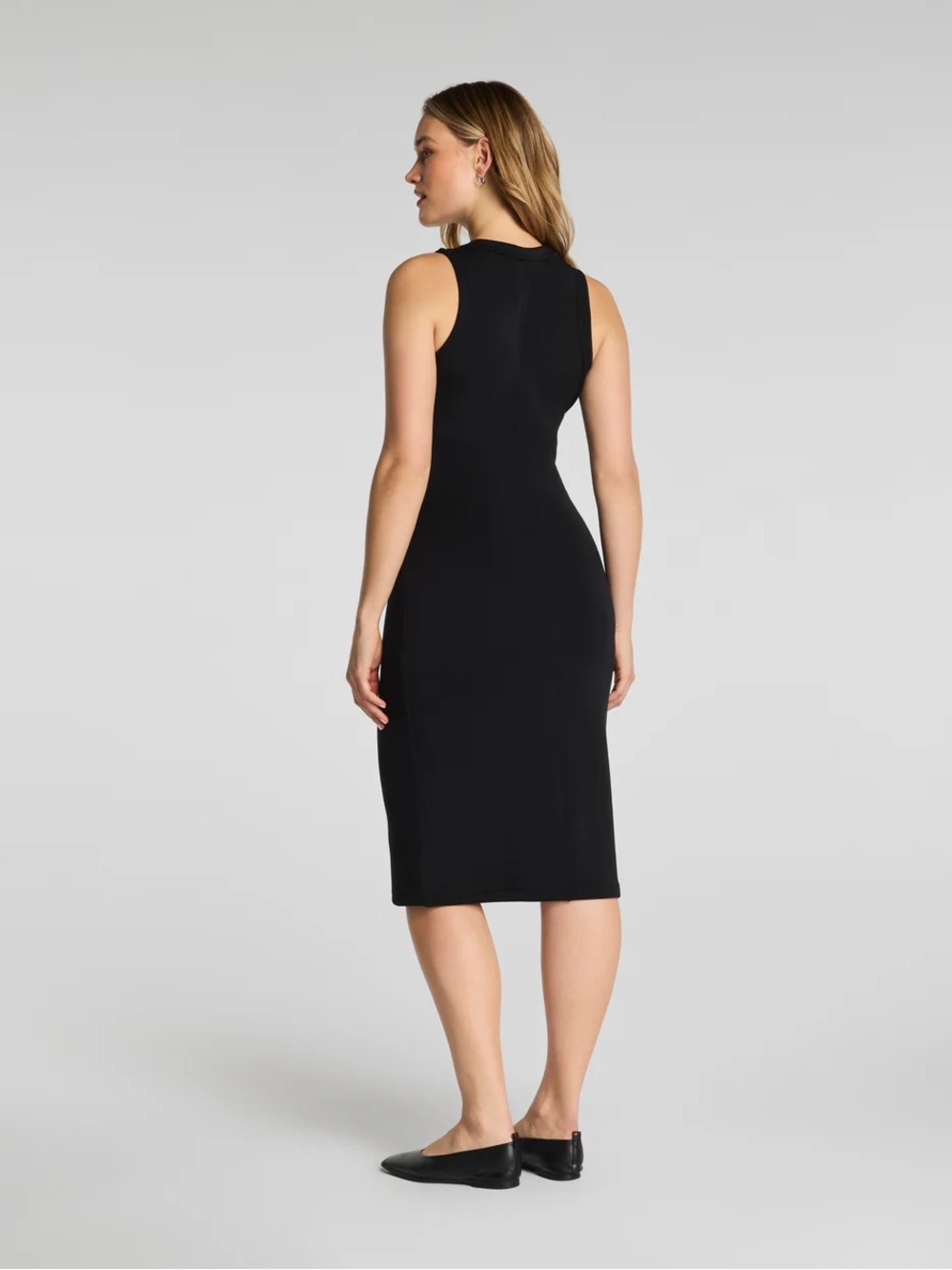 SPANX AirEssentials Draped Tank Black Midi Dress - Picture 3 of 12